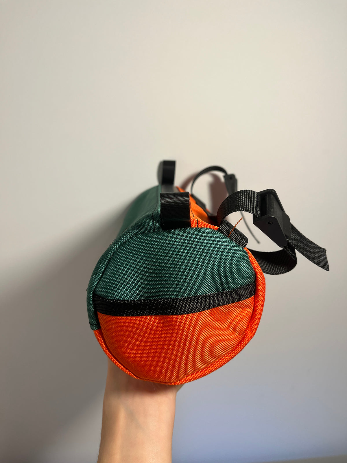 Handlebar bag - Green Bottle and Orange