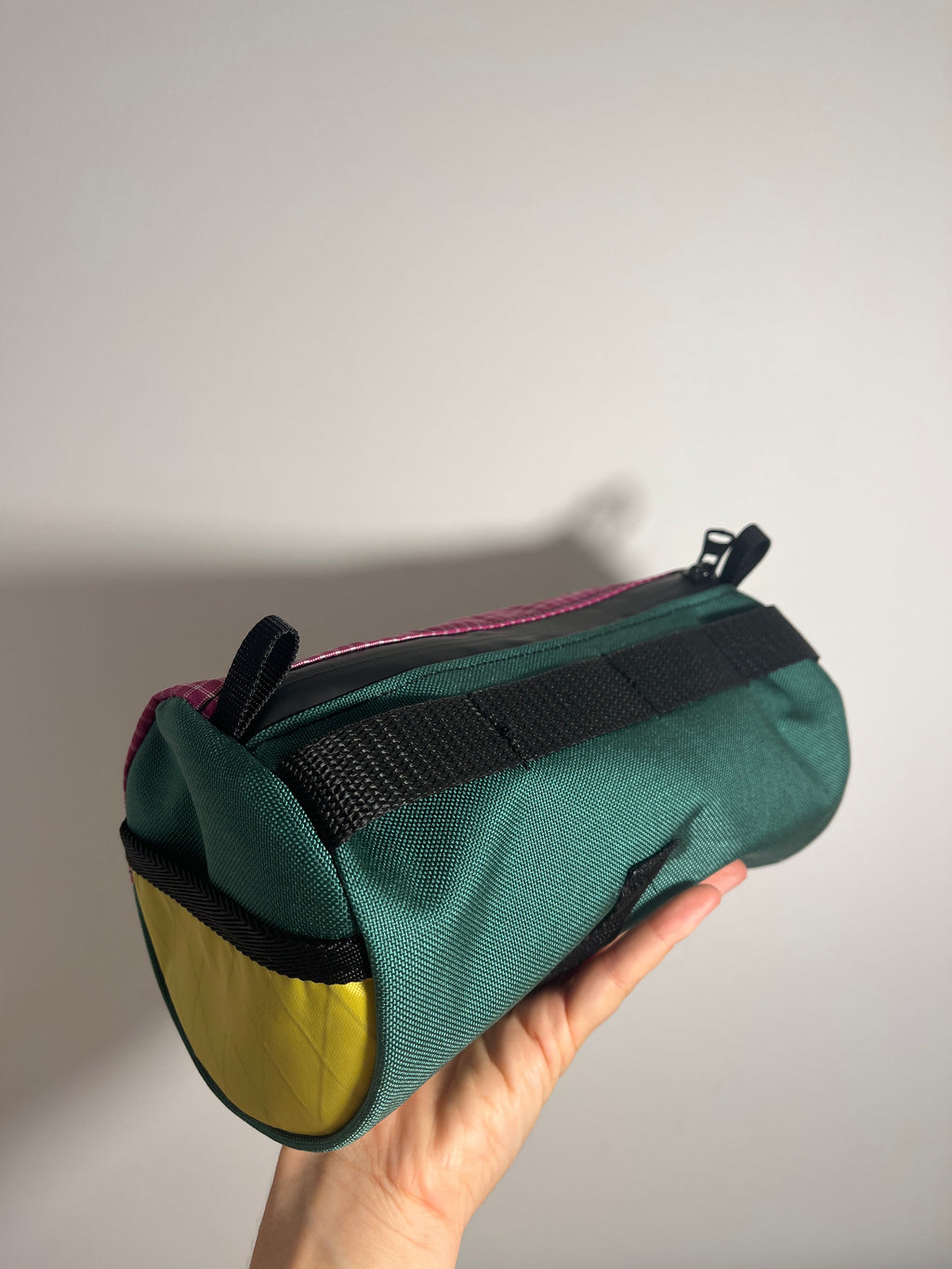 Handlebar bag - Very Berry and Green bottle
