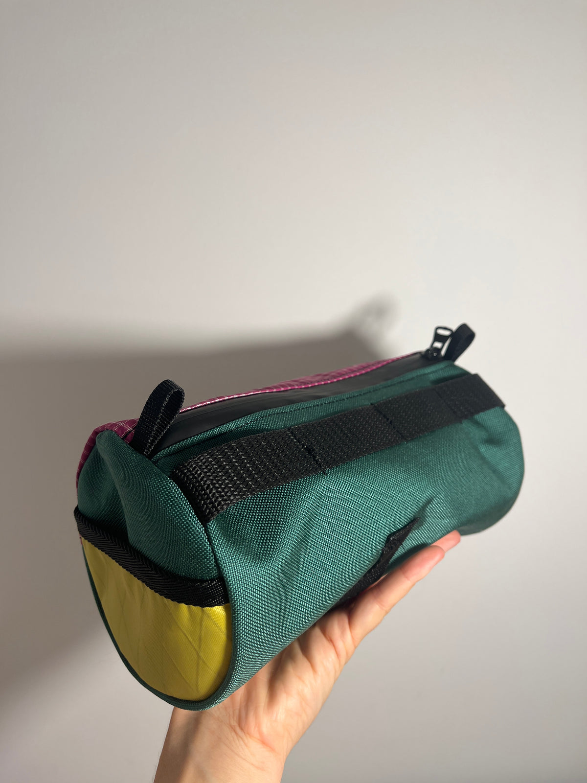 Handlebar bag - Very Berry and Green bottle